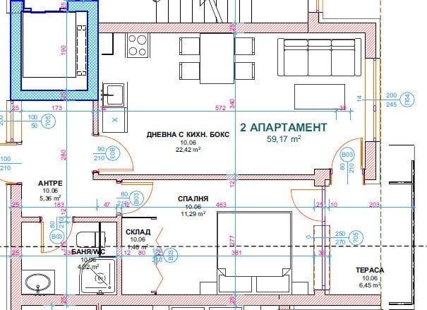 2-комнатная квартира в живописном районе Краймории, Бургас