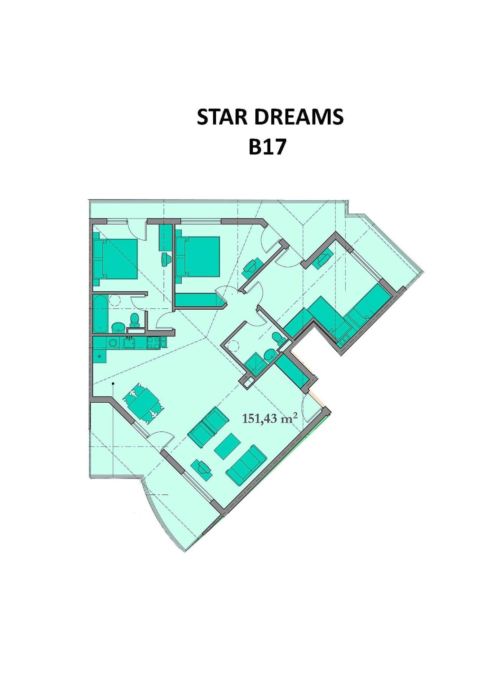 Spacious 4-room apartment in the Star Dreams complex, Sveti Vlas